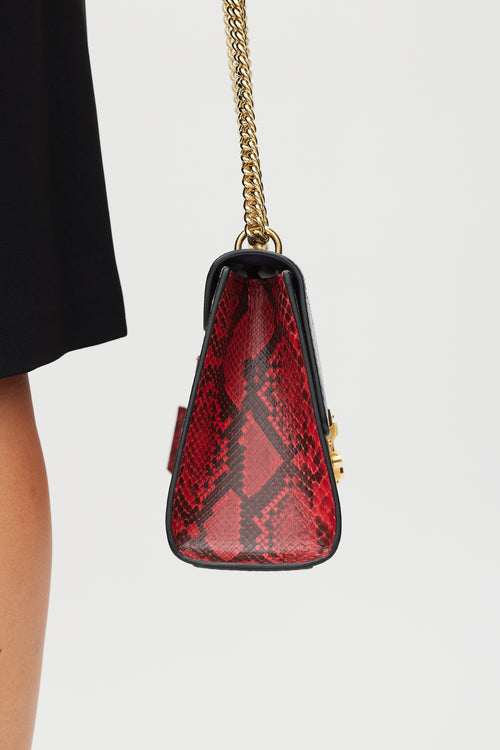 Gucci Blue & Multicolour Leather Medium Padlock Shoulder Bag
