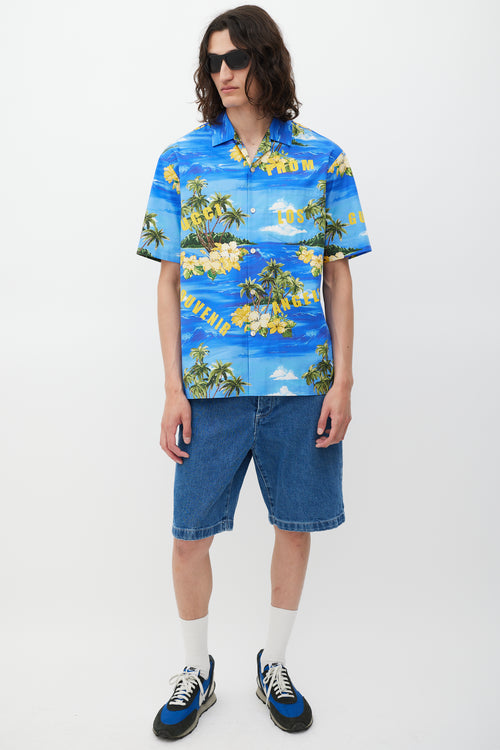 Gucci Blue & Multicolour Tropical Shirt