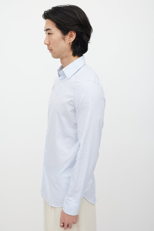 Gucci Blue & White Striped Shirt