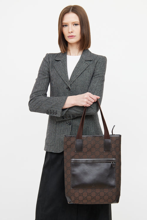 Gucci Brown GG Supreme Tall Tote Bag