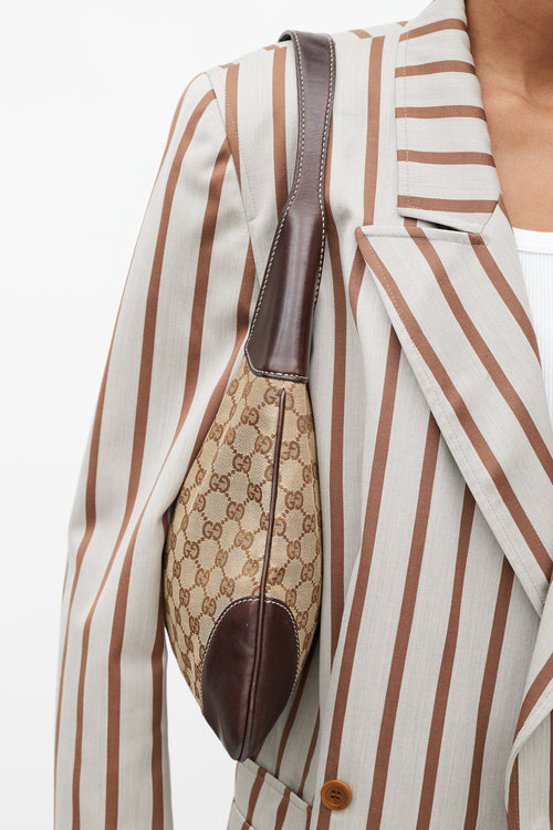 Gucci Brown Canvas & Leather Monogram Jackie 1961 Bag