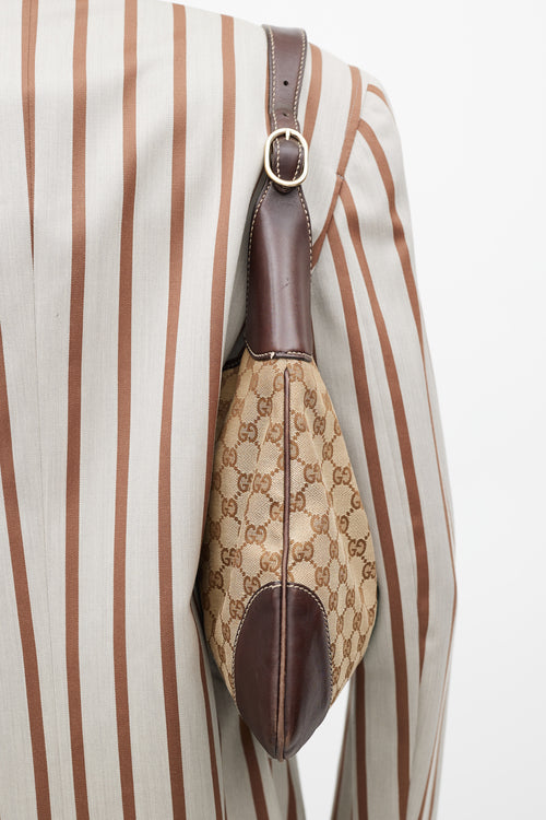 Gucci Brown Canvas & Leather Monogram Jackie 1961 Bag