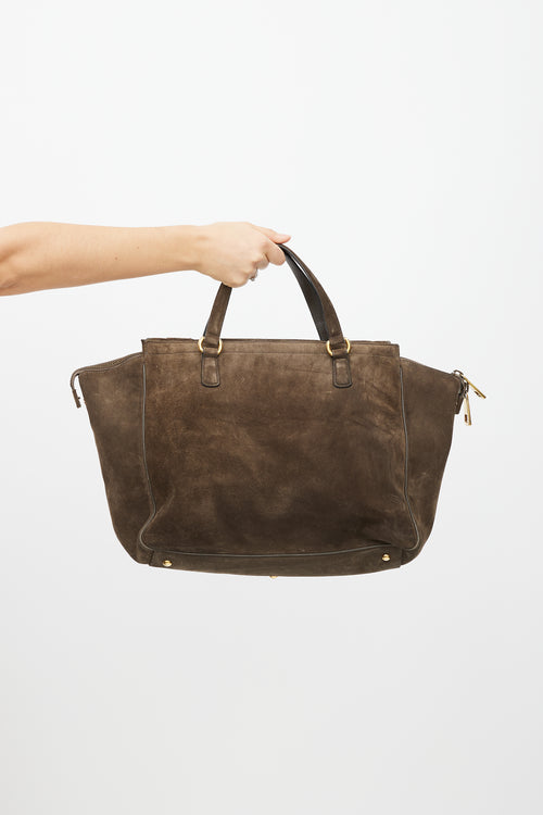 Gucci Brown & Gold 1973 Suede Bag
