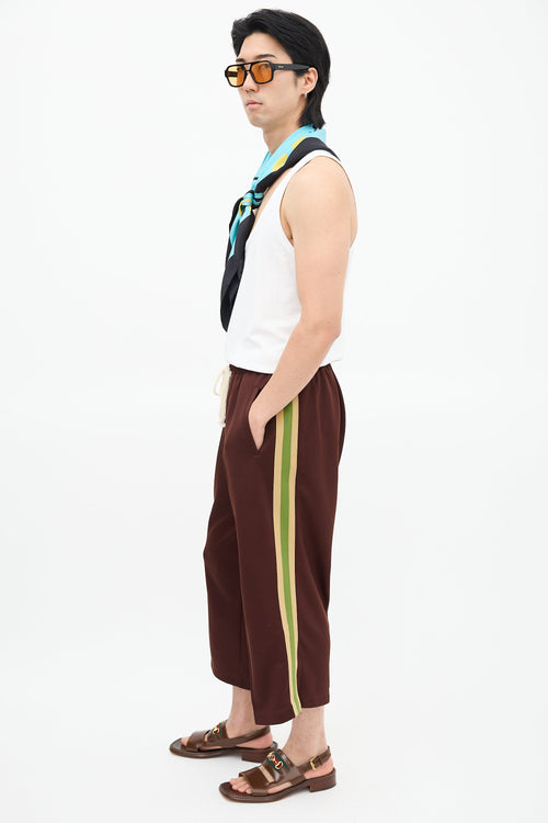 Gucci Brown & Green Striped Track Pant