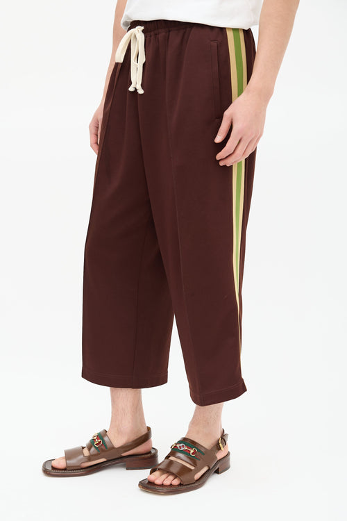 Gucci Brown & Green Striped Track Pant