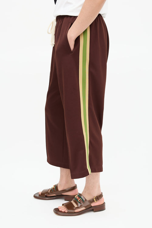 Gucci Brown & Green Striped Track Pant