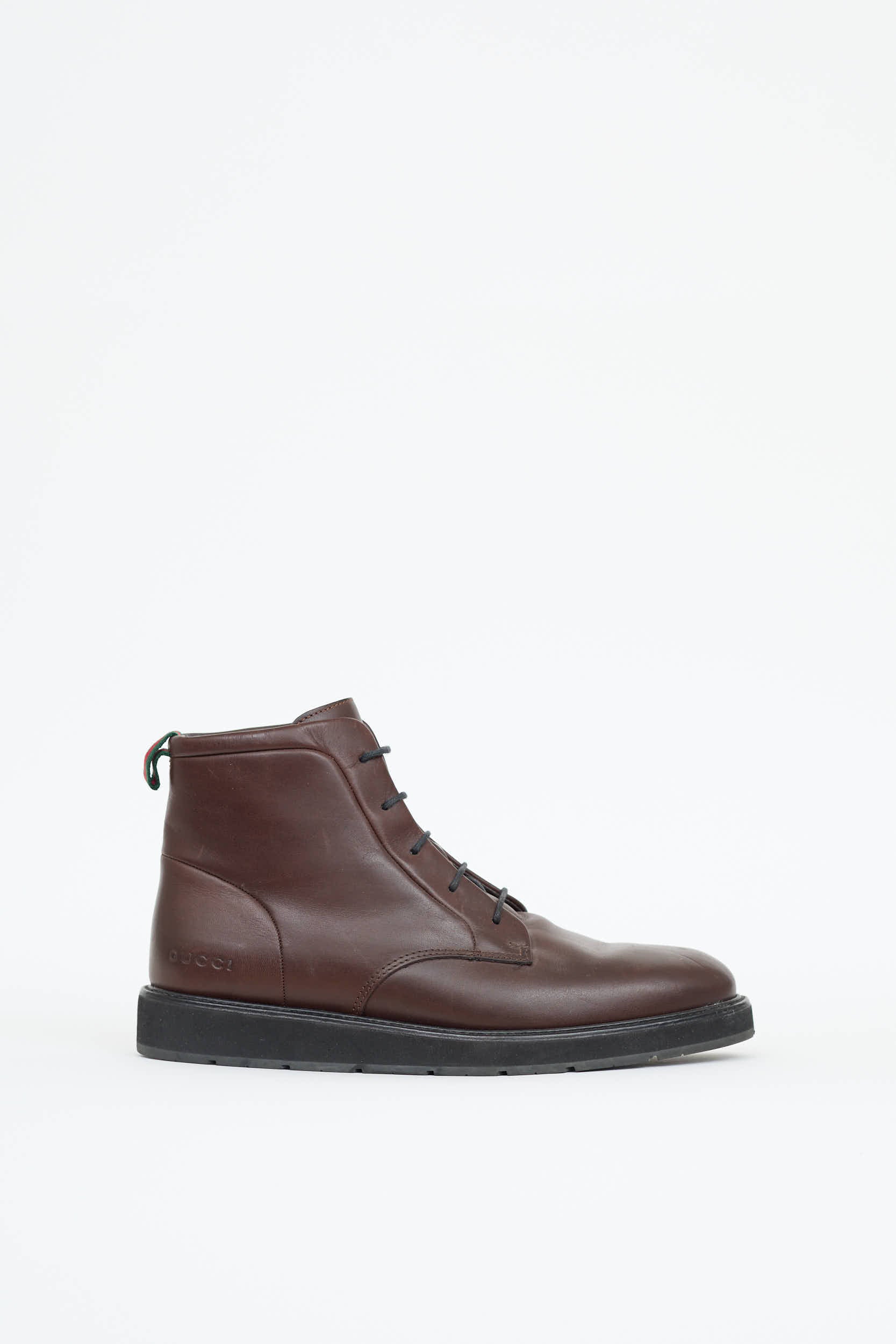 Gucci Leather Lace Up Boot