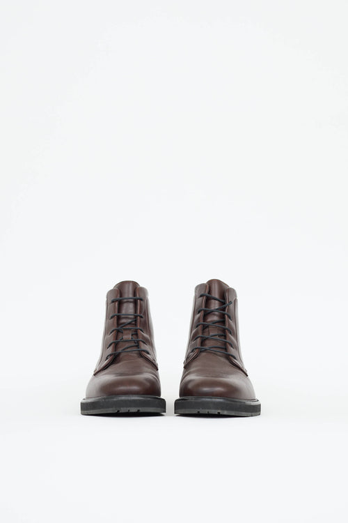 Gucci Leather Lace Up Boot