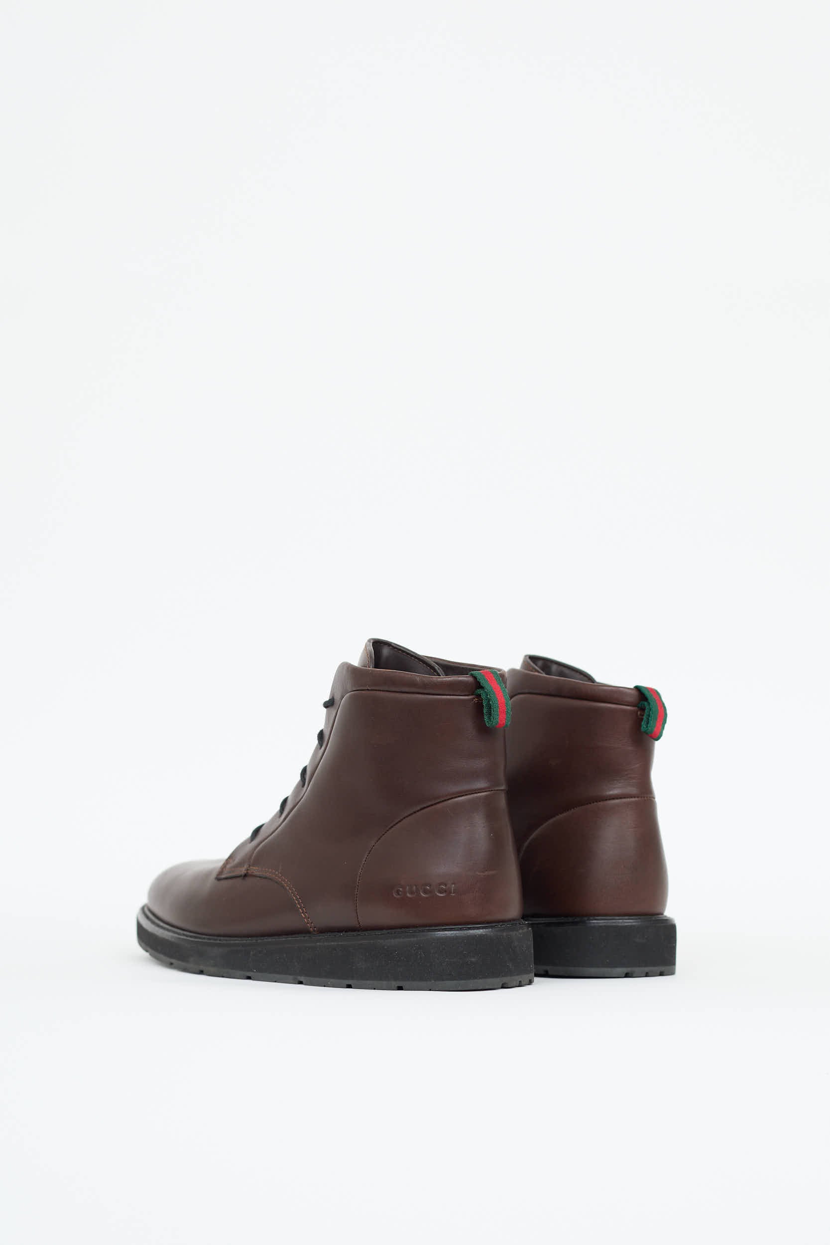 Gucci Leather Lace Up Boot