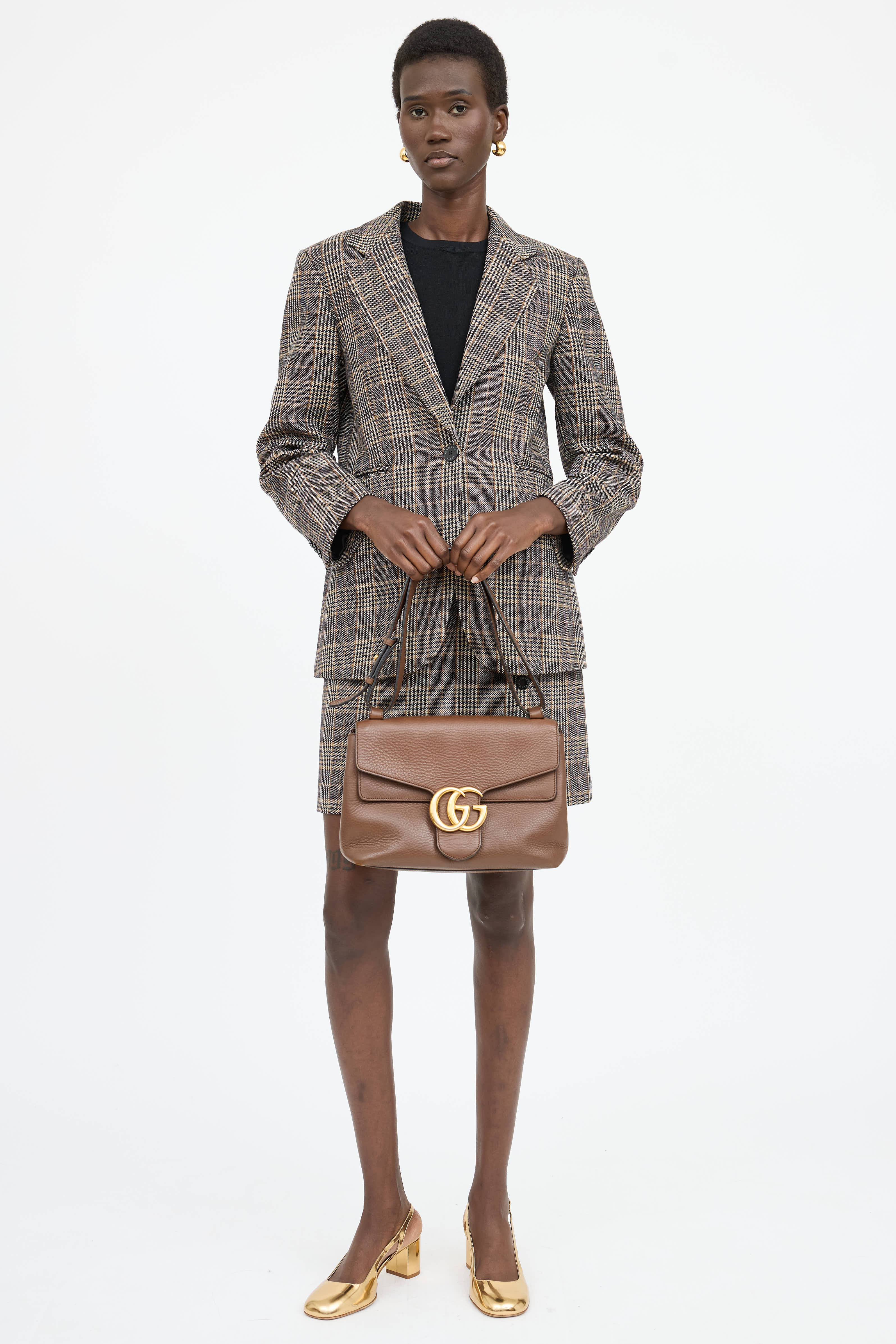 Gucci Leather GG Marmont Messenger Bag