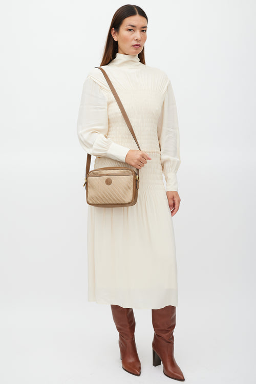 Gucci Brown Leather & Ophidia Crossbody Bag