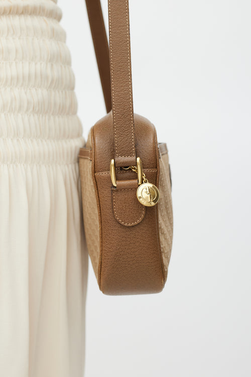 Gucci Brown Leather & Ophidia Crossbody Bag
