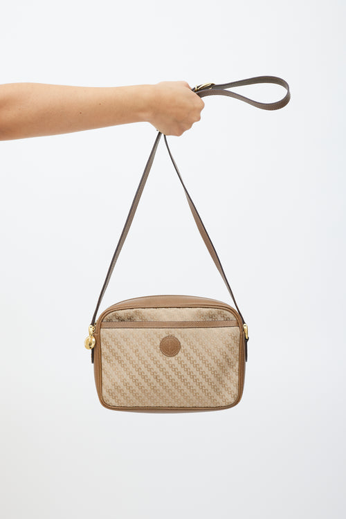Gucci Brown Leather & Ophidia Crossbody Bag