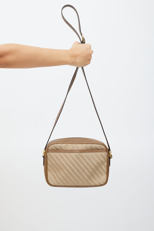Gucci Brown Leather & Ophidia Crossbody Bag