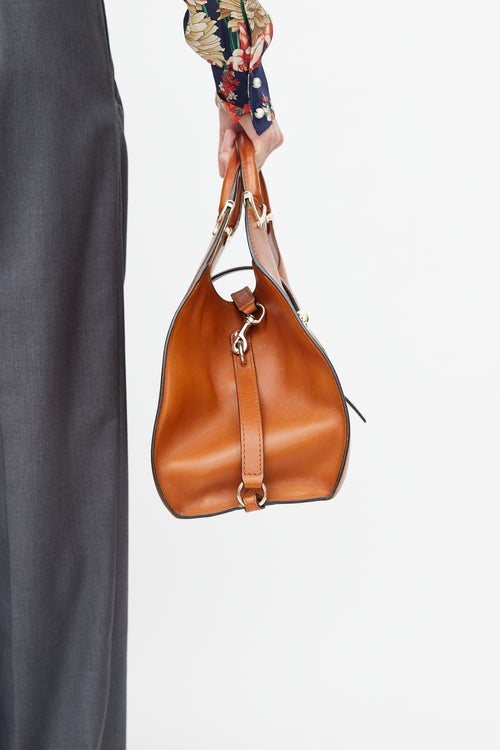 Gucci Brown & Gold Stirrup Leather Bag