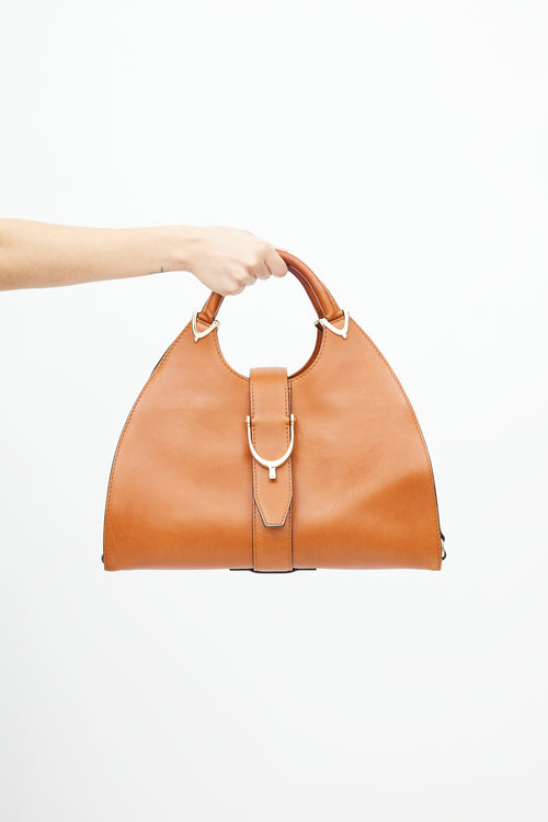 Gucci Brown & Gold Stirrup Leather Bag