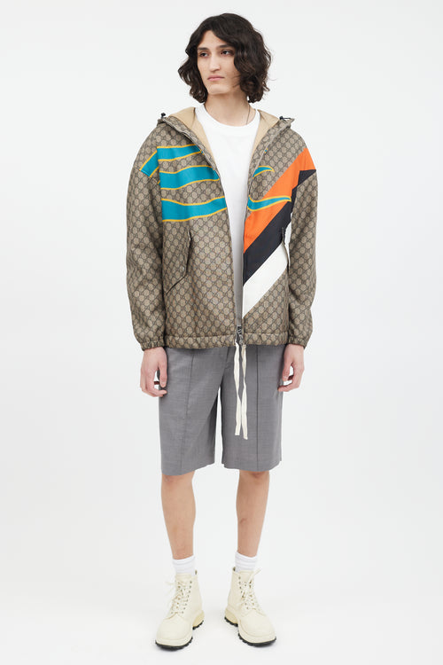 Gucci Brown & Multi GG Centum Monogram Jacket