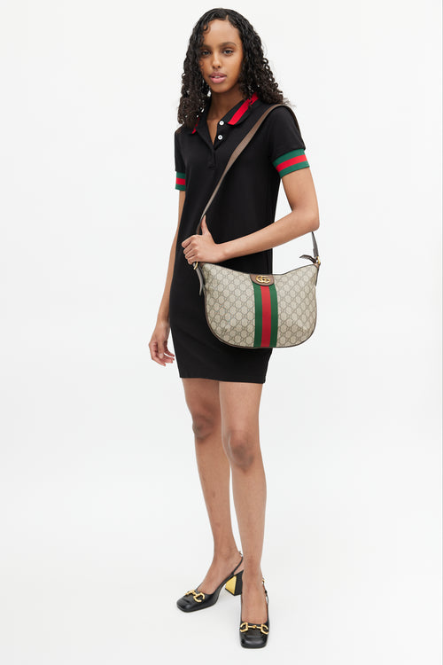 Gucci Brown & Multicolour GG Supreme Ophelia Monogram Bag