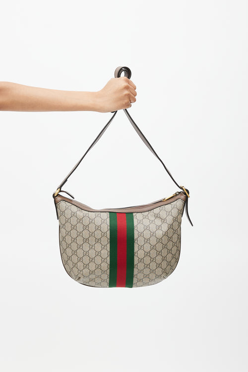 Gucci Brown & Multicolour GG Supreme Ophelia Monogram Bag