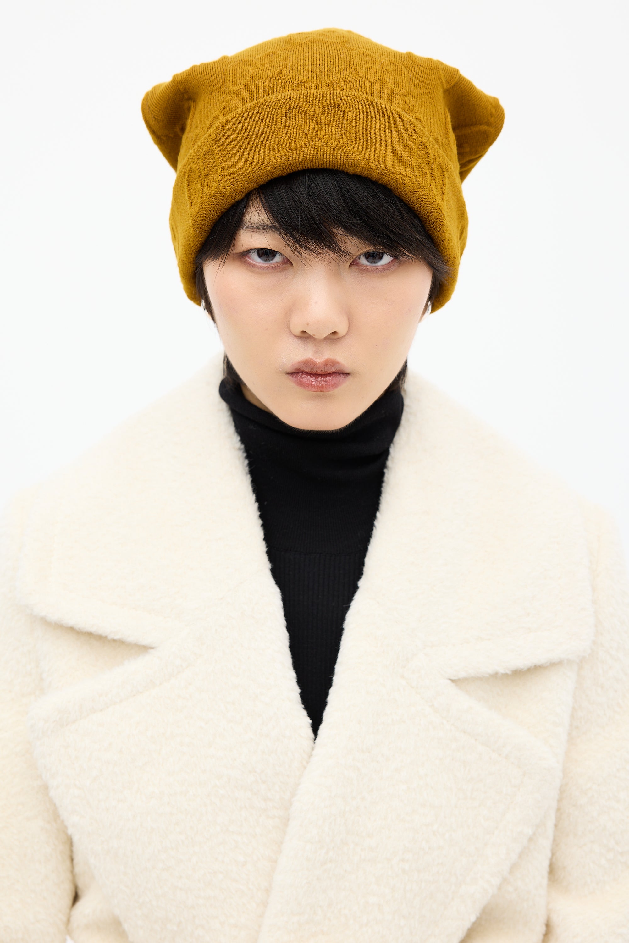Gucci Brown Wool Monogram Beanie