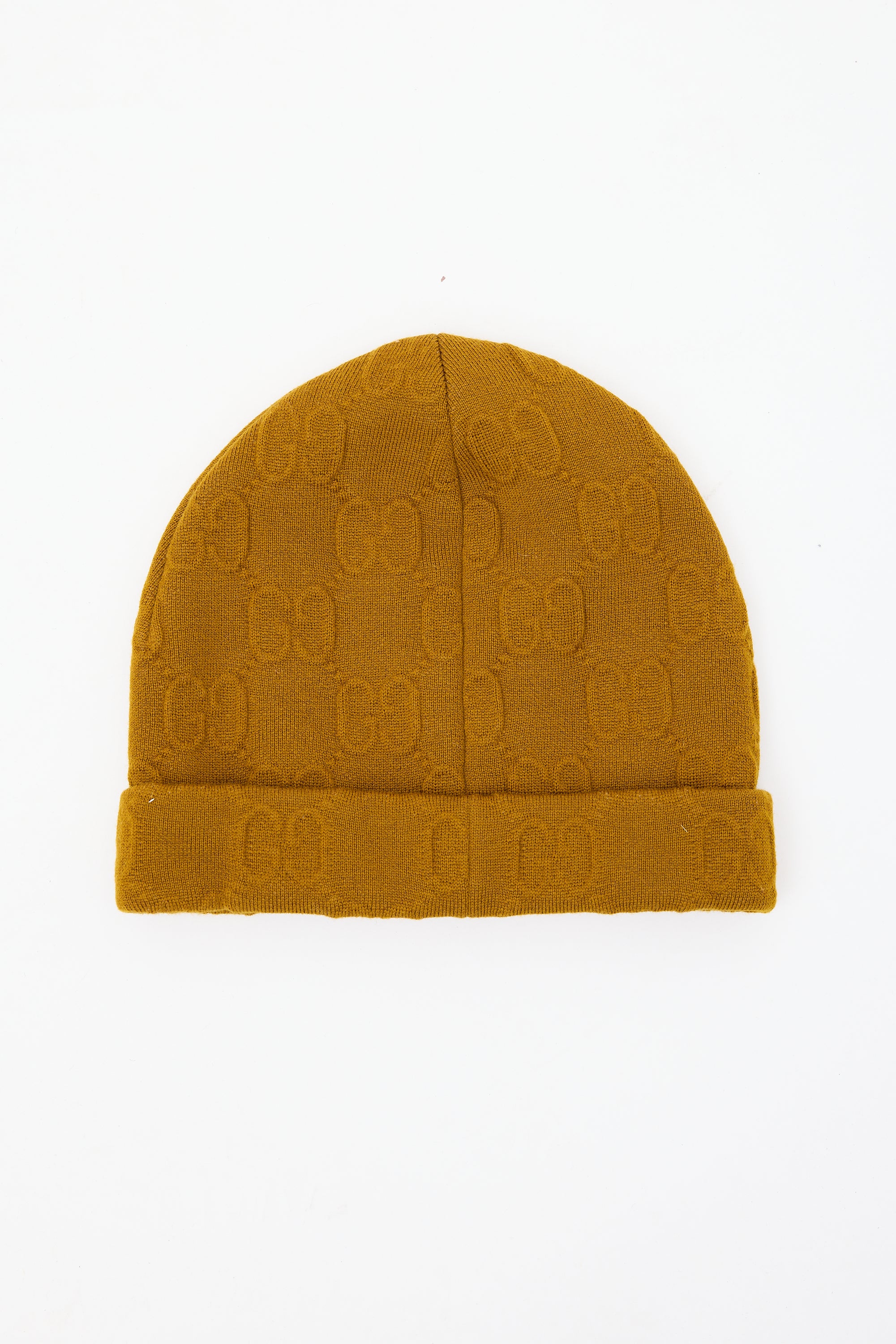 Gucci Brown Wool Monogram Beanie