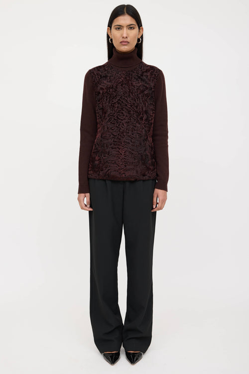 Gucci Cashmere Fur Trim Sweater