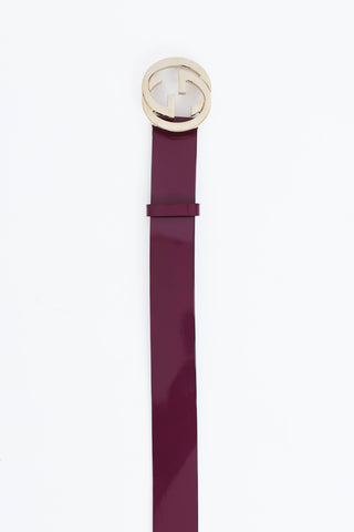 Gucci Patent Leather GG Belt