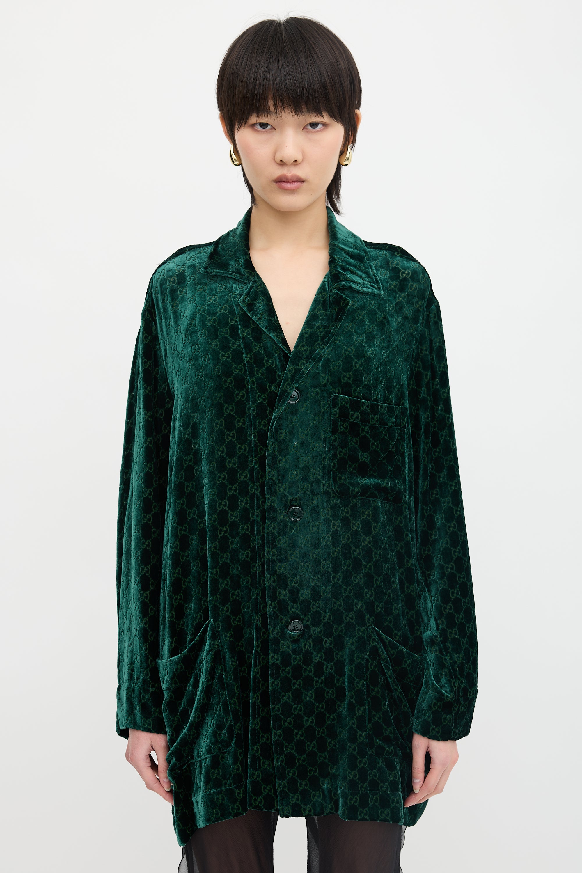 Gucci Burnout Velvet GG Shirt