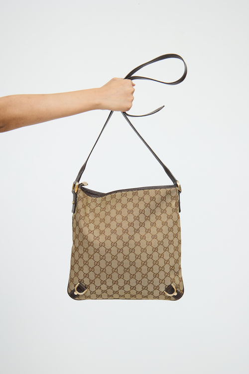 GucciBeige & Brown Canvas Abbey Crossbody Bag