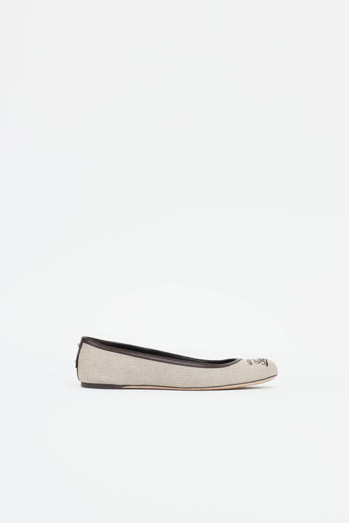 Gucci Canvas Ballet Flat