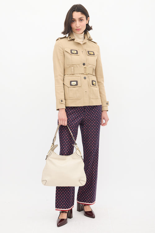 Gucci Cream Leather Creole Bag