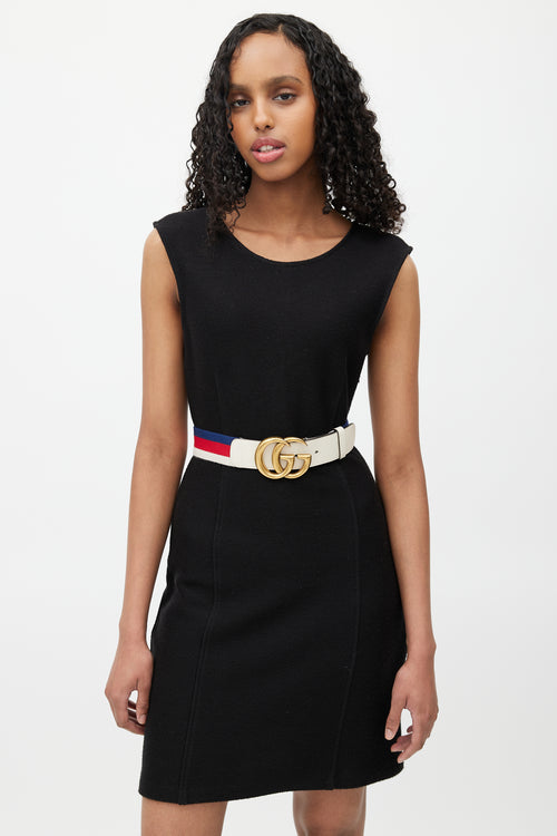 Gucci Cream & Multicolour Marmont Striped Belt