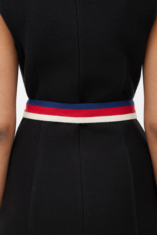 Gucci Cream & Multicolour Marmont Striped Belt