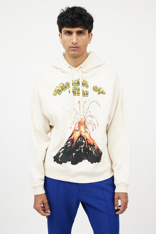 Gucci Cream & Multicolour Mouth Of Fire Hoodie