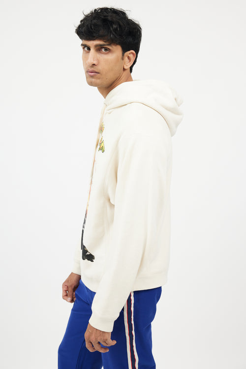 Gucci Cream & Multicolour Mouth Of Fire Hoodie