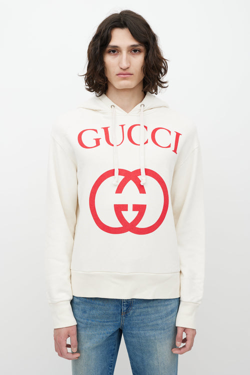 Gucci Cream & Red Logo Hoodie