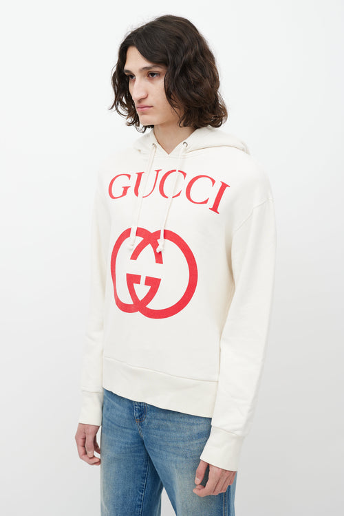Gucci Cream & Red Logo Hoodie