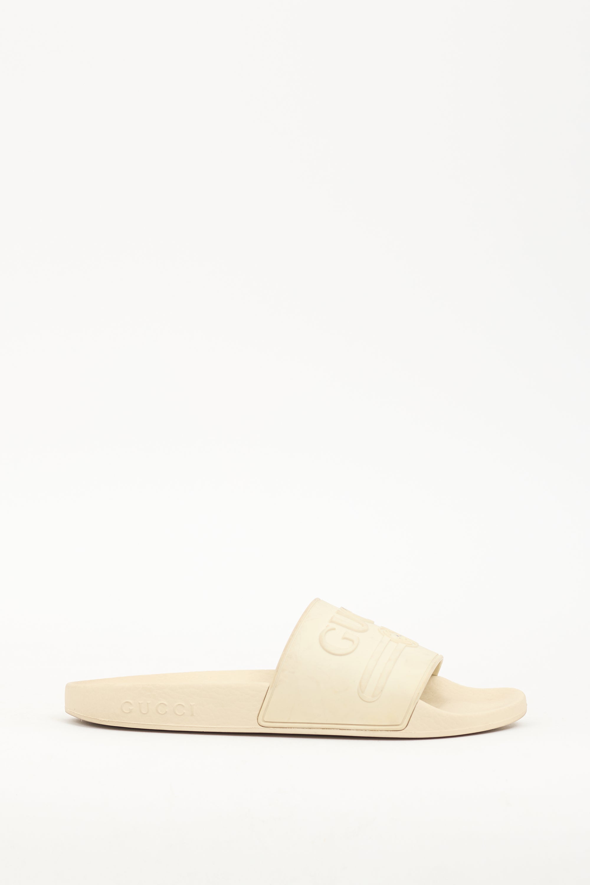 Gucci Cream Rubber Pursuit Slide