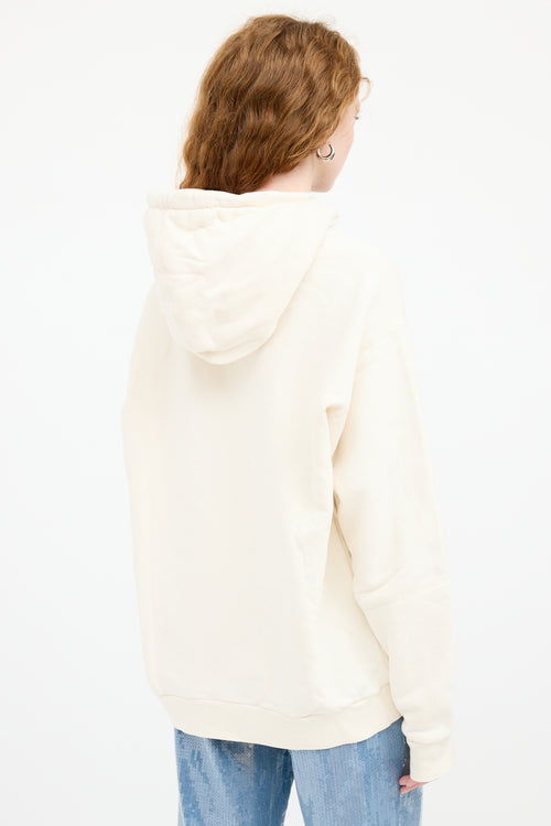 Gucci Cream & Multicolour Sequin Logo Hoodie