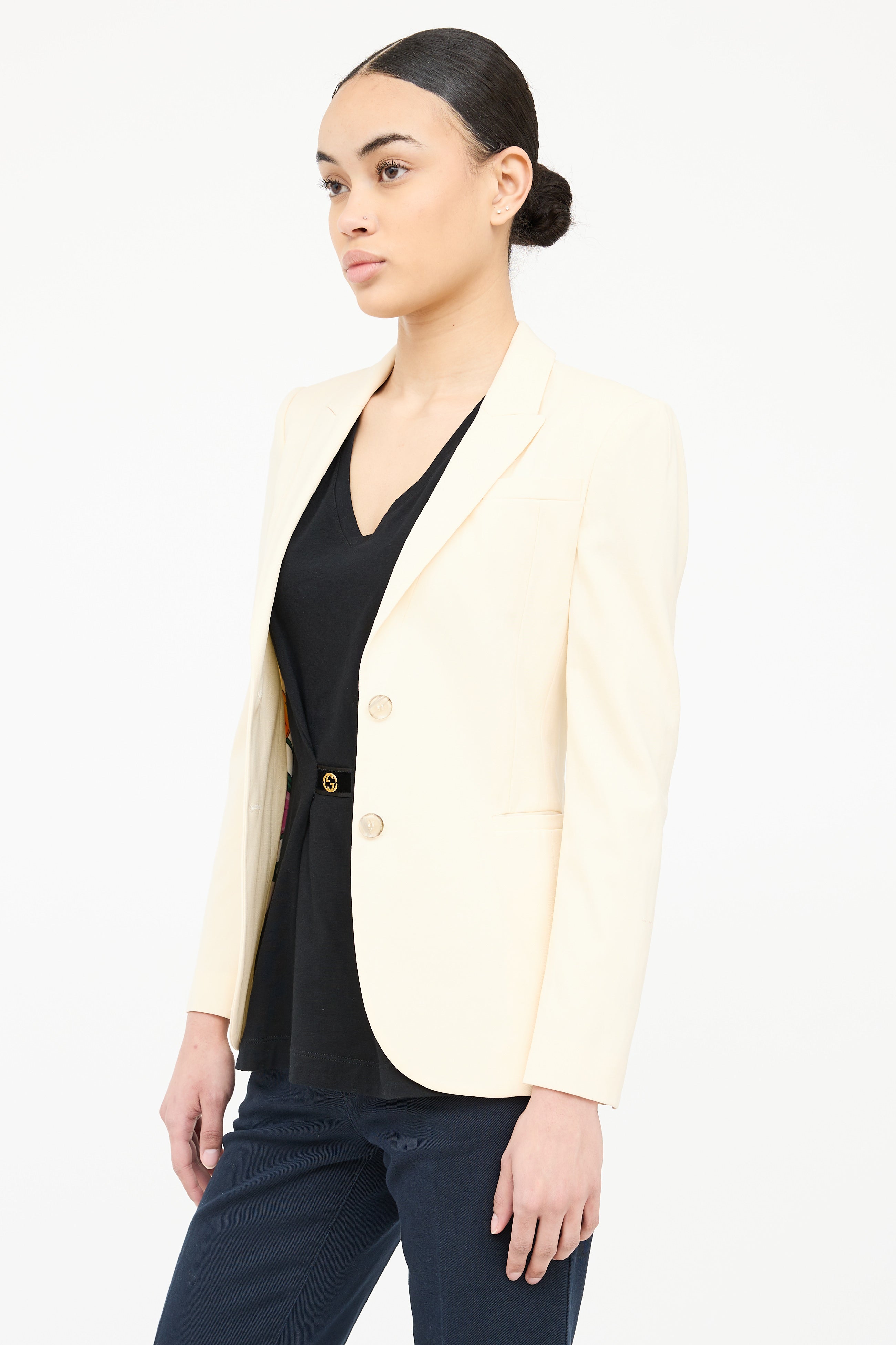 Gucci Single Breasted Collar Blazer