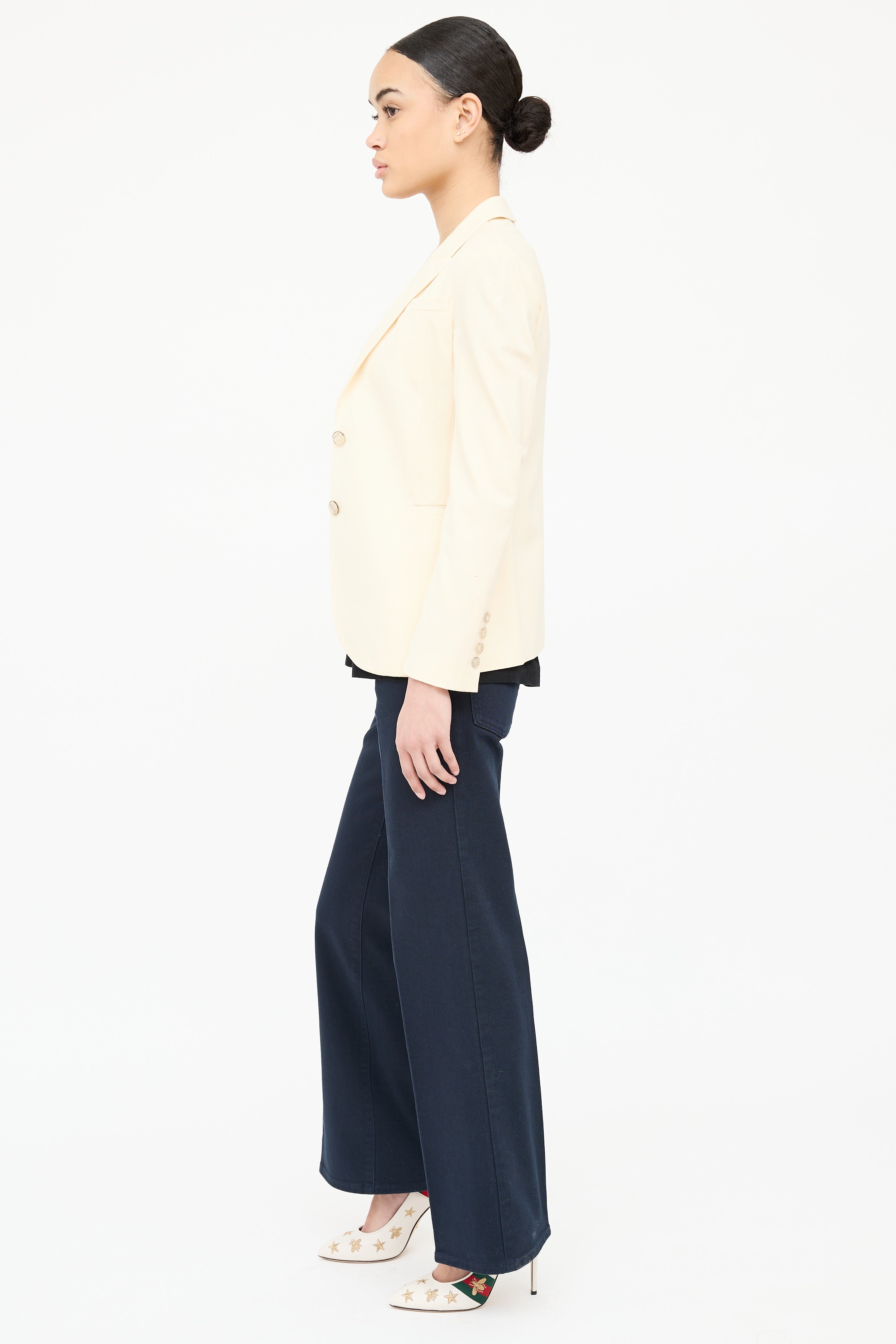 Gucci Single Breasted Collar Blazer