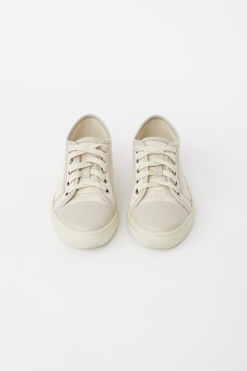 Gucci Cream Leather & Canvas GG Sneaker
