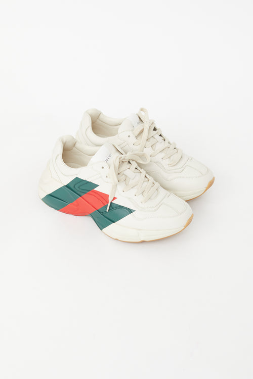 Gucci Cream & Multi Rhyton Web Sneaker