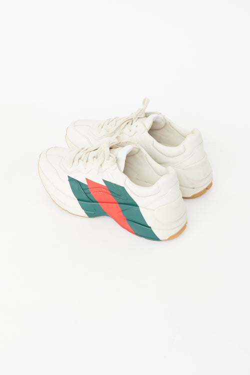 Gucci Cream & Multi Rhyton Web Sneaker