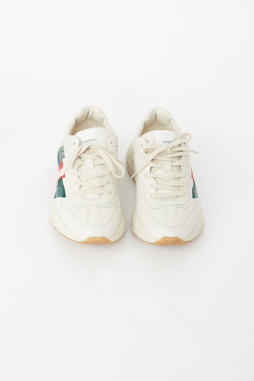 Gucci Cream & Multi Rhyton Web Sneaker