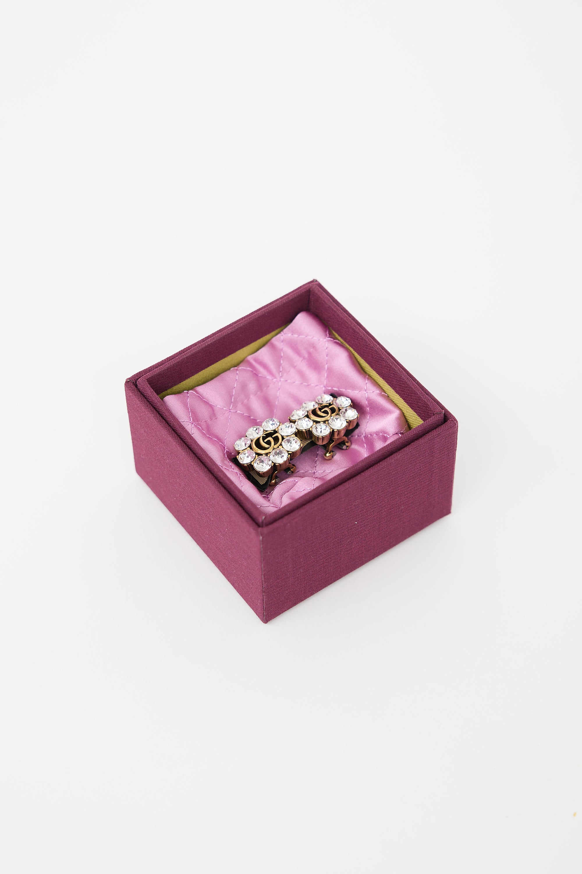 Gucci Crystal GG Clip On Earrings