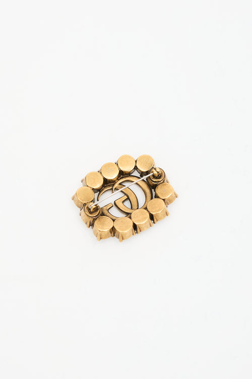 Gucci Crystal Marmont GG Brooch