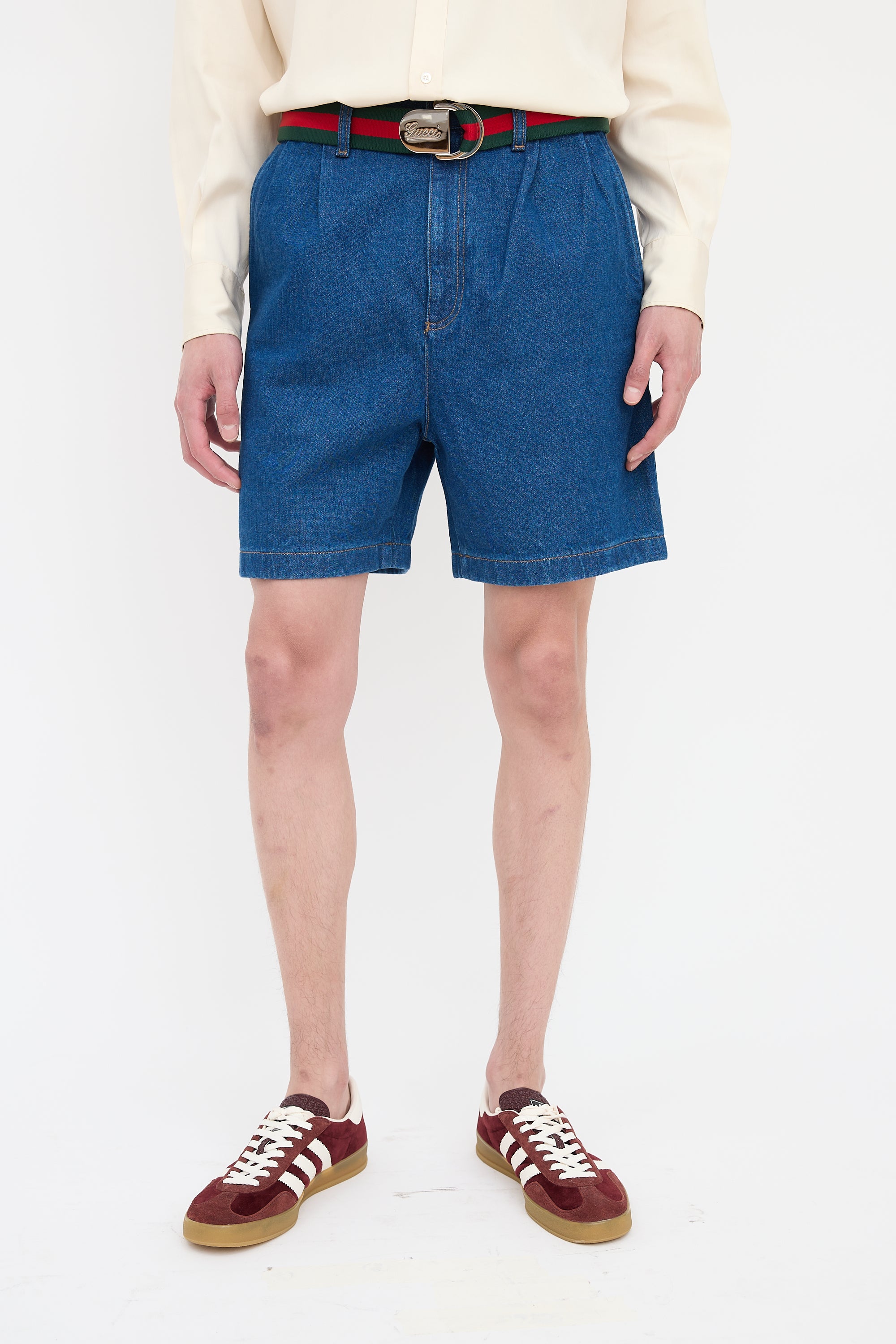 Gucci Denim Embroidered Shorts