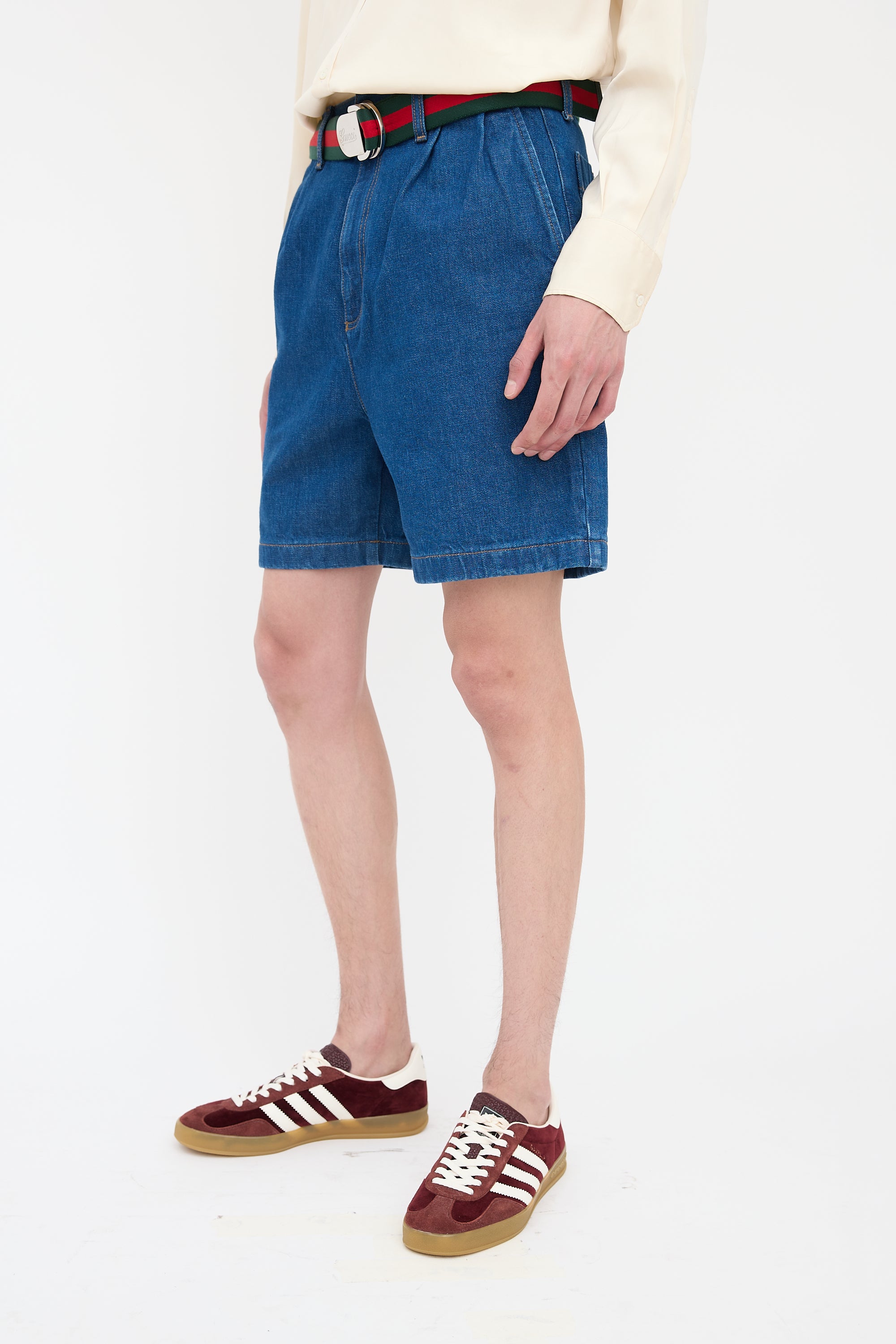 Gucci Denim Embroidered Shorts