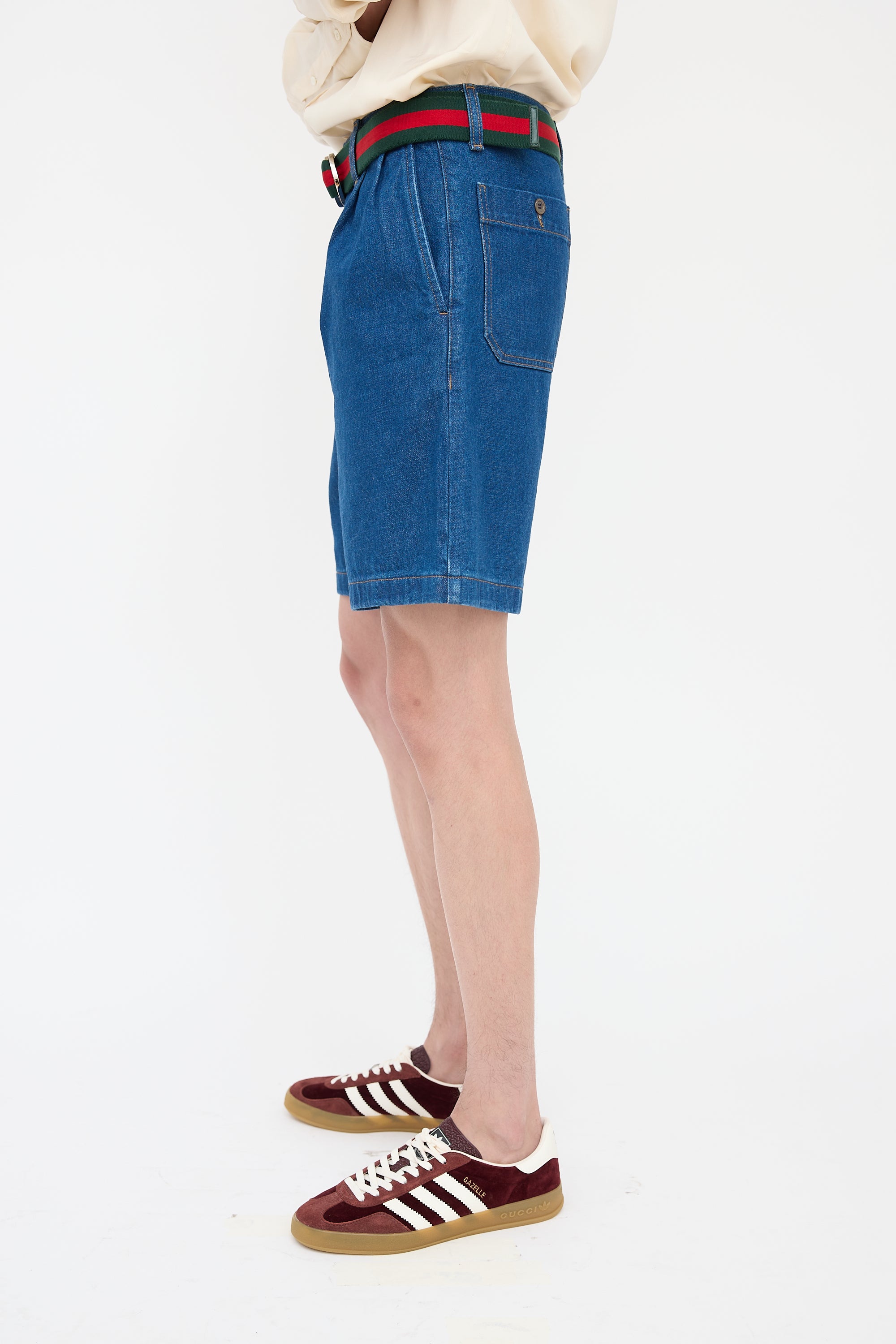 Gucci Denim Embroidered Shorts